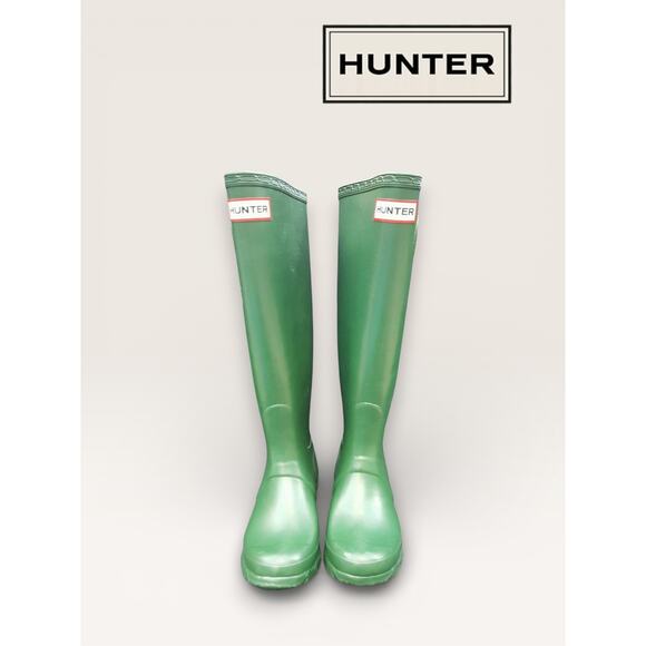 NIB Hunter Original Tall Rain Boots Swamp Green Women’s US 7 EU 38 Waterproof - Picture 3 of 4